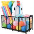 thumbnail image 1 of Yescom Bouée de Piscine Rangement en Maille Organisateur Roulant pour Jouets en Métal 12 Roues XXX-Grand 65"x30"x33 Pouces Noir, 1 of 10