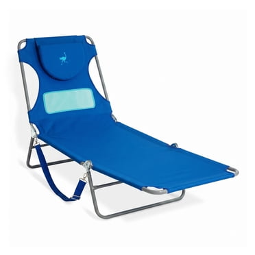 Ostrich la Chaise Longue de Confort pour Femmes, Chaise de Bronzage Pliable pour Plage et Piscine, Bleu Océan