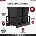thumbnail image 2 of Rev-A-Shelf Double Pullout 35 qt. Kitchen Trash Can w/ Soft-Close, 5349-18DM-218, 2 of 13