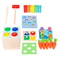thumbnail image 2 of lionlar Wooden Hammering Toy Fishing Game Carrot Sorting Game Building Blocks Montessori, 2 of 9