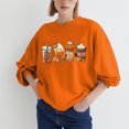 thumbnail image 4 of 2023 Chandail en Molleton Mode pour Femmes 50 % de Réduction Liquidation Halloween Mode Décontractée Aguichant Imprimé Manches Longues Col Rond Chandail Blouse Hauts Chandails en Molleton Sans Capuche, 4 of 7