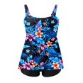 thumbnail image 4 of Riforla Swimsuits for Women Plus Size Tankini Swim Top with Supportive Underwire Adjustable Straps Print or Solid Color Swimming Suits for Women Blue1 XXXXL, 4 of 4