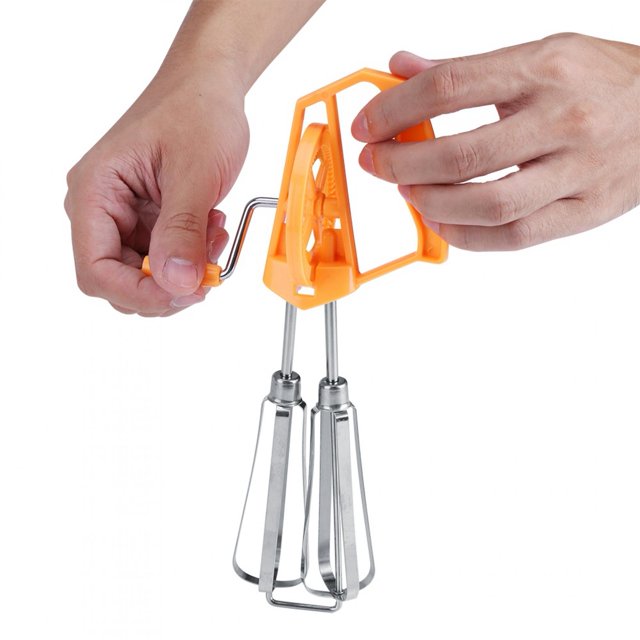 Hand Egg Beater, Anit-Rust Highly Polished Egg Beater, Stirring For Whisking Blending Beating