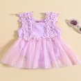 thumbnail image 3 of Nouveau-né Bébé Filles Romper Robe Dentelle Floral Tulle Robe Sans Manches en Mesh Combinaison Été Casual Body, 3 of 8