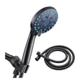 thumbnail image 1 of Hearth & Gear High Pressure 8 Mode Handheld Shower Head. Built In Power Wash To Clean Tub Tile & Extra Long 4.92 Ft. Stainless Steel Hose Wall & Overhead Brackets Color Changing Shower Head with Hose, 1 of 7