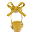 thumbnail image 3 of BLISSFUL STEP Women's Open Toe Ankle Tie Back Block Heels Sandals Yellow (Size 8), 3 of 6