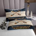 thumbnail image 3 of Erosebridal Vintage Boat Paddle Coverlet Set Twin, Rustic Farmhouse Lake House Bedding Set, Microfiber 2pcs, 3 of 5
