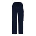 thumbnail image 5 of RXIRUCGD Men's Solid Color Tight Pocket Sewing Button Design Business Casual Slim Trousers Full Length Pants, Navy, Size: M, 5 of 5
