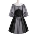 thumbnail image 1 of Robe Courte à Épaules Dénudées, Tenue de Fête Renaissance Médiévale Vintage à Manches Courtes, Robe Élégante et Confortable pour Femme, 1 of 3