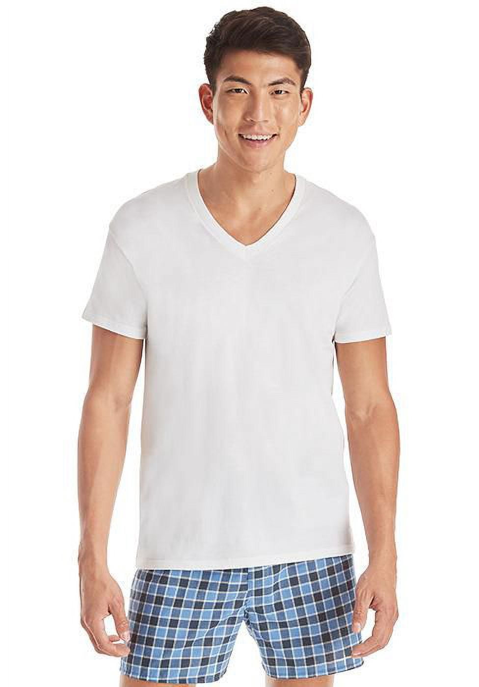 T-shirts Col V Sans Etiquette pour Hommes Hanes - ComfortSoft