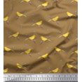 thumbnail image 1 of Soimoi Silk Fabric Leaves,Branches & Canary Bird Decor Fabric Printed Yard 42 Inch Wide, 1 of 1