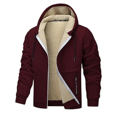 Pisexur Manteaux d'Hiver pour Hommes à Fermeture Éclair, Veste en Molleton à Cordon, Couleur Unie, Manches Longues, Vestes à Capuche pour Hommes, Décontractée et Chaude, Manteau d'Hiver pour Hommes P-3TG