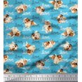 thumbnail image 1 of Soimoi Modal Satin Fabric Love Text & Puppies Dog Print Sewing Fabric Yard 42 Inch Wide, 1 of 3