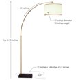 thumbnail image 2 of Brightech Logan Arc Standing Floor Lamp w/ LED Bulb & Drum Shade, Antique Brass, 2 of 10
