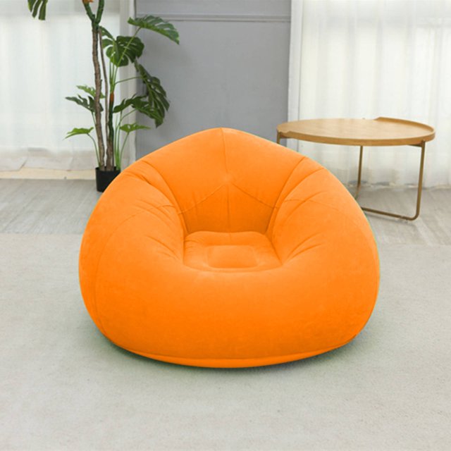 Canapé Gonflable en PVC Floqué, Chaise Longue Gonflable Portable pour le Camping et la Plage, Canapé Gonflable pour Intérieur et Extérieur, Canapé de Camping, Canapé Floqué Gonflable