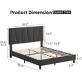 thumbnail image 4 of EDTara Bed Frame with Adjustable Headboard, Linen Upholstered Full Platform Bedframe with Strong Wooden Slats, No Box Spring Needed, Mattress Foundation, Easy Assembly, Dark Gray, 4 of 7