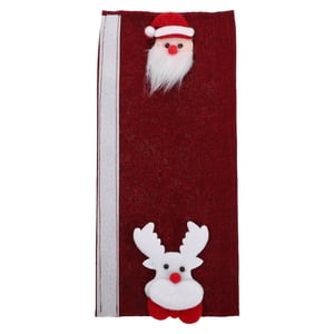 OULII Couvre-poignées d'appareils de Noël rouges faciles à nettoyer pour réfrigérateur à four micro-ondes
