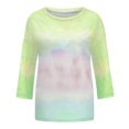 thumbnail image 4 of RKSTN Chandails pour Femmes Manches Longues Mode Hauts à Col Rond Imprimés Teinture sur Nœuds Décontractés Sortie Blouses Amples, 4 of 4