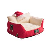Dog Beds for Small Dogs Christmas Pet Sofa Christmas Pet Bed Semi-Enclosed Cat Bed Dog Bed Detachable and Washable Dog Bed Winter Warm Cat Bed Washable Dog Bed