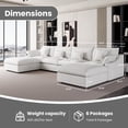 thumbnail image 3 of The Magic Home Canapé Sectionnel Modulaire en Lin en Forme de U à 4 Places, Blanc, 3 of 14