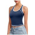 thumbnail image 1 of Débardeur Court Sans Manches à Col Montant pour Femme, Ajusté, Style Sport, Cloud Pro, Bonnets Fixes, Col Rond, Effet Éclat, Non pour la Course, 1 of 5