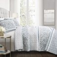 thumbnail image 1 of Lush Decor 16T002782 Nisha Quilt Blue 3Pc Set Full/ Queen, 1 of 2