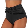 thumbnail image 1 of Women's Summer Solid Color And Striped Waist Length Pleated Beach Bikini Swim Pants, 1 of 6