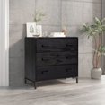 thumbnail image 1 of vidaXL Commode Noir 75x35x70 cm Pin Massif, 1 of 5