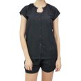 thumbnail image 4 of Bimba Pyjama 2 Pcs pour Femmes à Boutons Pêche Chemise et Short Robe de Nuit-16, 4 of 10