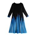 thumbnail image 3 of Teen Girls Tiered Maxi Dress, Solid Color Layered Ruffle Dress with Pockets, Bohemian Style for Party, Photo Shoot, and Holiday. 150Blue, 3 of 4