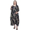 thumbnail image 3 of Bimba Caftan de Maternité Imprimé Bleu pour Mamans avec Taille à Cordon Robe Maxi-6, 3 of 7
