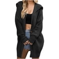 thumbnail image 1 of KIHOUT Womens Long Cardigans Long Sleeve Oversized Cable Knitted Open Front Chunky Hooded Outerwear Sweater Coat, 1 of 5