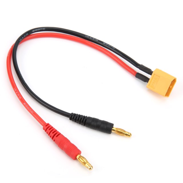 Fdit XT60 To 4.0mm Banana Plug Connector,22cm RC Battery Charge XT60 To 4.0mm Banana Plug 14AWG Cable For Lipo Battery Charger,XT60 Female Cable Adapter