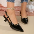 thumbnail image 2 of RXMEKW Pointed-Toe High Heels for Women with Ankle Strap and Low Block Heel, Patent Leather Dress Pumps for Work, Party, and Date Night in Extended Sizes, 2 of 9
