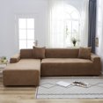thumbnail image 2 of 2024 Plush Sectional Couch Cover   Stretch L Shape Sofa Covers For Sectional Sofa Set  L Shape Couch Protector Chaise Lounge Covers For Dogs Kids-Gray-1 Seater, 2 of 9