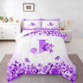 thumbnail image 1 of Erosebridal Ensembles de Literie Initiale Florale Double avec Couette, Insert de Couette Fleur Papillon, Déco de Chambre Ado, Réversible, 3 Pcs, 1 of 8
