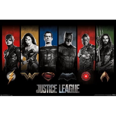 DC Comics Movie Justice League - Heroes and Logos Wall Poster, 22.375" x 34"