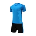 thumbnail image 2 of hengsof Ensemble de Maillot de Football à la Mode pour Enfants, Haut à Manches Courtes Col Ras du Cou, Short à Taille Élastique Tenue de Sport, Confortable Respirant Absorbant la Sueur Séchage Rapide Uniforme de Sport Deux Pièces, 2 of 4