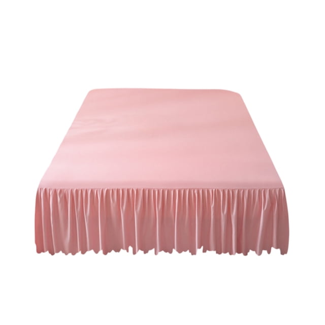 Cotton Bed Sheets Pure Color Bed Skirt Simple Washing Cotton Edge Bedspread Skirt Bed Cap Bedspread Dust-Proof Anti-Skid Protective Cover Fitted Bed Sheets