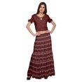 thumbnail image 1 of Moomaya Printed Two Piece Flared Skirt And Crop Top Rayon Ethnic Set For Girls, 1 of 6