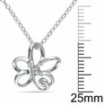 thumbnail image 2 of Miabella Diamond Accent Sterling Silver Flower Pendant; 18", 2 of 4