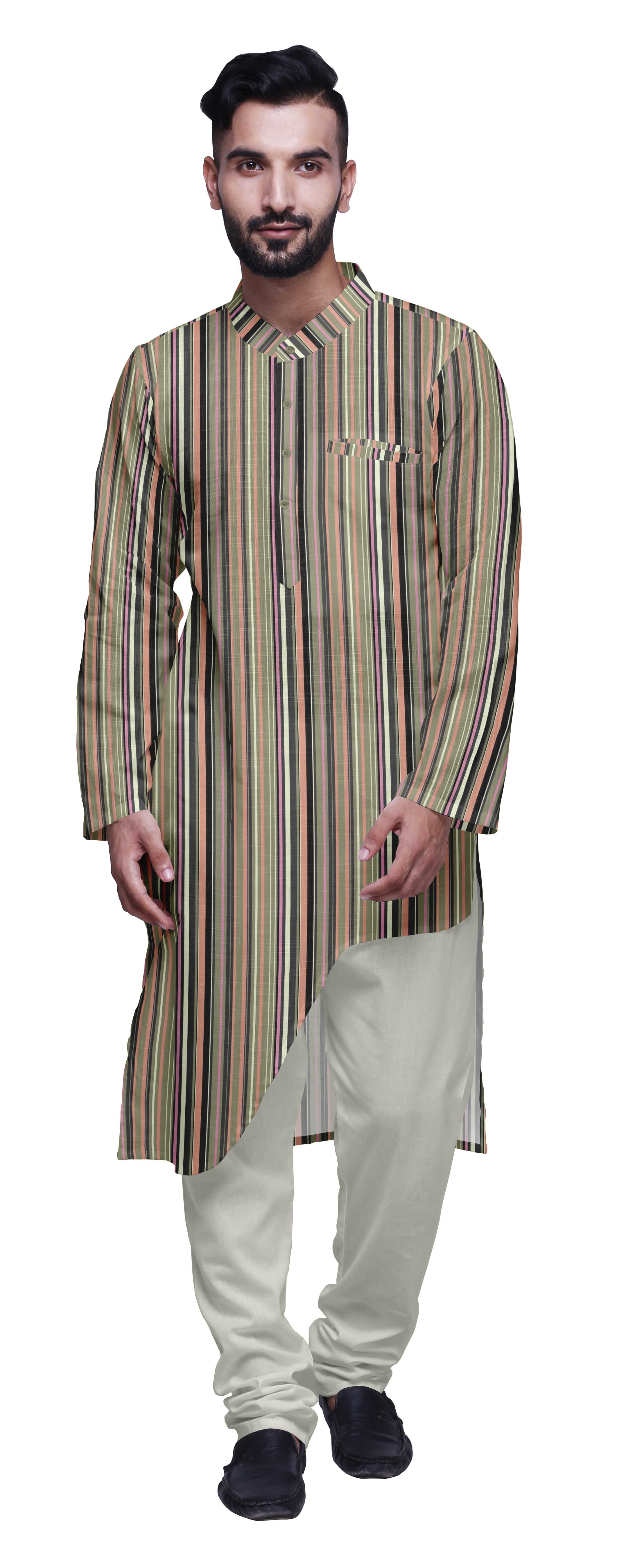 Atasi Printed Ethnic Kurta Pajama Set Summer Party Wear Kurta Pyjama For Men