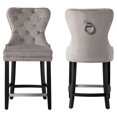 thumbnail image 3 of Avara 24" Tufted Velvet Counter Stool with Black Legs (Set of 2), 3 of 5