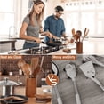 thumbnail image 4 of Tableware 2 9 Piece Natural Teak Wooden Kitchen Utensil Set With Spoon Rest Comfort Grip Cooking Spoons And Utensils Holder, 4 of 8
