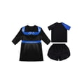 thumbnail image 4 of TiaoBug Kids Boys Boxing Uniform Set 3 Pcs Long Sleeve Open Front Hooded Cloak Robe with T-shirt and Shorts Blue 8, 4 of 5