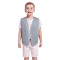 thumbnail image 2 of TOPTIE Kid Volunteer No-Button Child Vest Waistcoat Party Vests 5 Packs-Gray-L, 2 of 5
