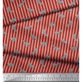 thumbnail image 2 of Soimoi Red Poly Georgette Fabric Stripe & Wild Animal Print Fabric by Yard 42 Inch Wide, 2 of 3