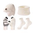 thumbnail image 1 of tamizeot Windproof Velvet Warm Knitted Hat Set Reliable Companion In Cold Available In Multiple Colors milky white, 1 of 6