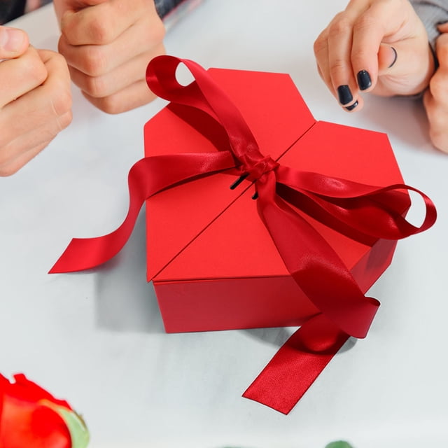 Boîte-cadeau de la Saint-Valentin à Deux Portes avec Ruban, Nœud et Cœur