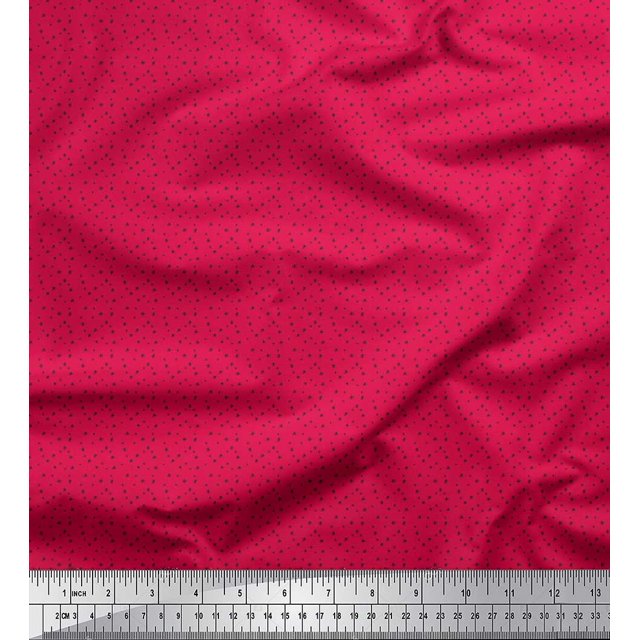 Soimoi Pink Rayon Fabric Circle & Cross Geometric Print Sewing Fabric Yard 56 Inch Wide